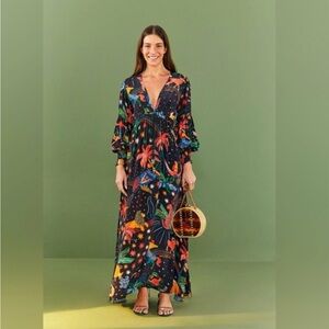 Farm Rio zodiac maxi dress worn once